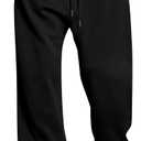JMIERR Men's Casual Baggy Pants Wide Leg Lounge Travel Pants Streetwear with Pockets (Large, Black)