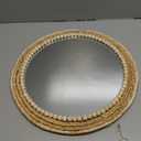 SWTHONY 18 Inch Boho Round Hanging Wall Mirror Decorative Rattan Circle Mirrors for Farmhouse, Living Room, Bedroom