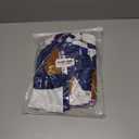 Women's Plus Size Faux Wrap Cocktail Party Dresses 3/4 Sleeve Deep V Neck Swing Wrap Floral Midi Dress with Belt Purple/Blue 3XL