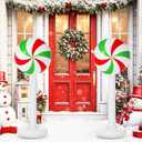 2 Pcs Christmas Inflatable Outdoor Decorations 4 FT Christmas Candy Inflatable Column Decoration for Winter Xmas Lawn Yard Garden Home Decor