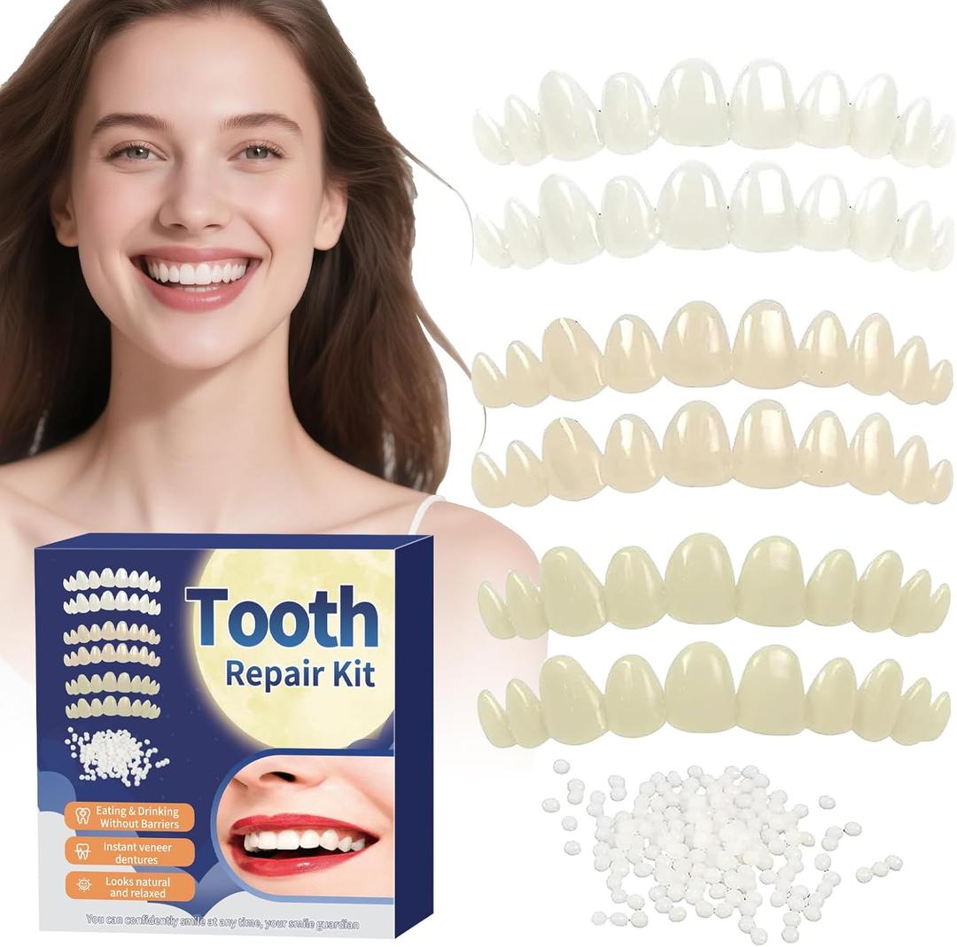 Tooth Repair KitTemporary Natural Shade for Filling The Gap, Moldable Thermal Beads Replacement Kit Replace The Missing or Broken Tooth-6PCS-AK01