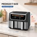 OLIXIS Dual Air Fryers with 2 Baskets 9.5 Quarts Large Airfryer 10-in-1, 9.5 QT