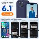 Miracase Compatible with iPhone 15 Case, [Soft Anti-Scratch Microfiber Lining], Liquid Silicone Case Gel Rubber Shockproof Drop Protection Phone Case for iPhone 15, Dark Blue
