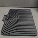 Dish Drying Matt for Kitchen Counter,18"12"Silicone Dry Rack Mat with Built in Drain, Kitchen Dry Mats for Dishes Drying Pad for Counter(gray)