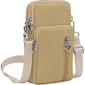 BIAOTIE Small Crossbody Bags for Women Travel Pouch Shoulder Bag Cell Phone Purse with Adjustable Strap Khaki