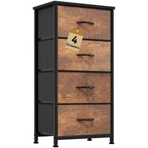 DWVO Dresser with 4 Drawers - Fabric Storage Tower, Organizer Unit for Living Room, Hallway, Closets