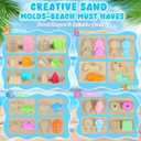 Beach Toys, Creative Sand Toys for Kids Boys and Girls, Sand Castle Building Kit with Stack Castle Buckets, Tools, Mesh Bags, Character Molds for Role Play, Outdoor Toys for Toddlers Kids Ages 3-10