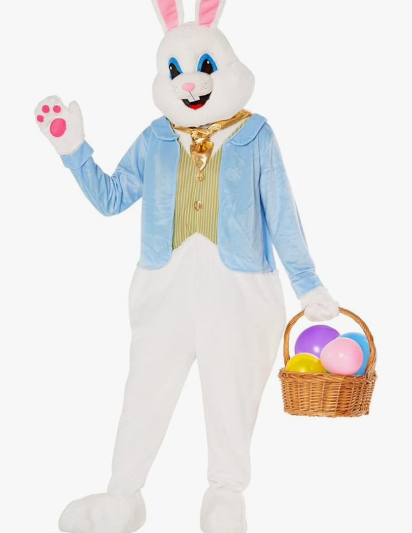 Morph Easter Bunny Costume Adult Deluxe Rabbit Mascot Outfit for Men - Perfect for Easter Costumes and Events, L