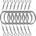 8PCS Adjustable Picture Hanging Wire Kit Heavy Duty Picture Frame Mirror Hanging Wire Kit 6.6FT Stainless Steel Wire for Hanging Pictures,Frame,Paintings,Flowerpot,Decorations,Supports Up to 66lbs