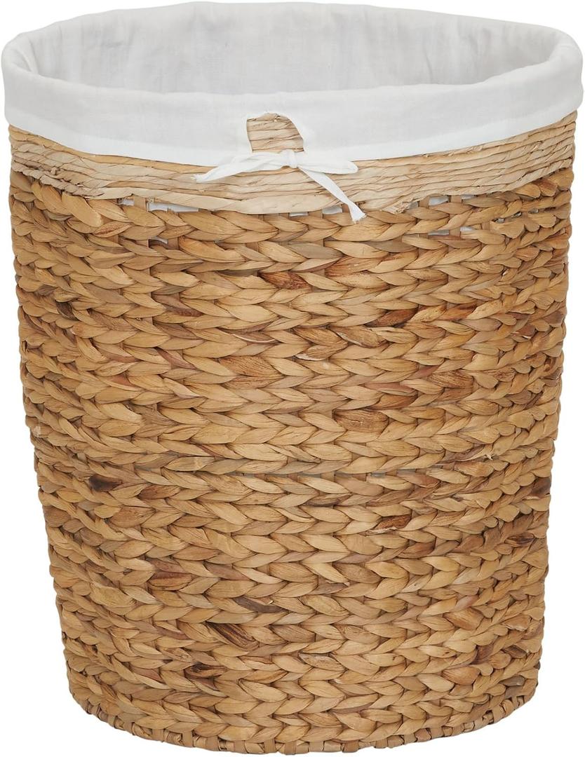 Household Essentials Wicker Basket Laundry Hamper with Liner, Natural, 17.72" H x 20.08" W x 17.72" D