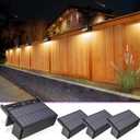 VOLISUN Solar Deck Lights ,7 Colors&Warm White Outdoor 4-Pack Waterproof Led Color Glow Solar Lights for Step,Fence,Railing,Wall,Stairs (1800mah,Long Lighting Time)