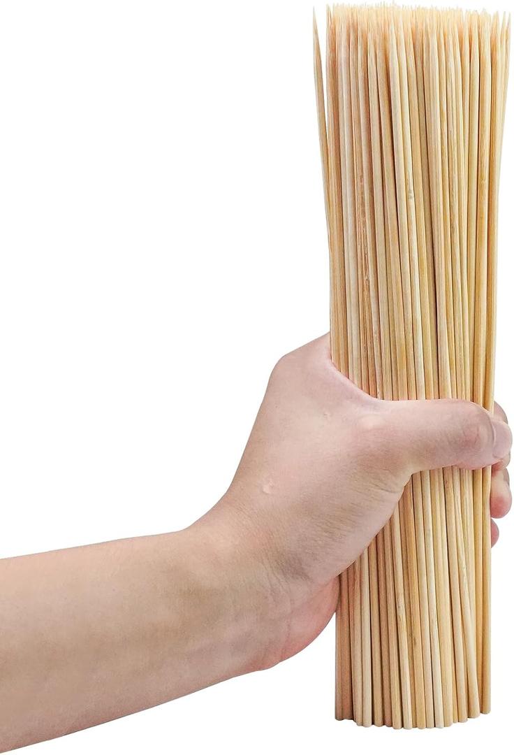 200PCS 12 inch Bamboo Skewers for BBQ,Appetizer,Kabob,Fruit,Cocktail,Chocolate Fountain,Grilling,Kitchen, Crafting and Party. More Size Choices 6"/8"/10"/12"/36"