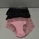 CINVIK Lace Sexy Undies for Women Stretch Full Coverage Control High Waist Cheeky Top Panties 5 Pack. Medium