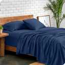 Bare Home Twin XL Sheet Set - 1800 Ultra-Soft Microfiber Twin Extra Long Bed Sheets - Double Brushed - Deep Pockets - Easy Fit - 3 Piece Set - Bedding Sheets & Pillowcases (Twin XL, Dark Blue)