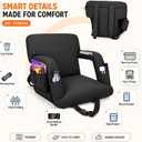 22.5” Stadium Seats with Back Support Wide for Bleacher, 1 Pack, 25" Extra Wide