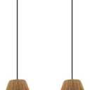 Woven Pendant Light,7" Boho Hanging Lamp with Handwoven Rattan Lamp Shade,Coastal Farmhouse Pendant Light Fixtures for Kitchen Island Bedroom Living Room Bar Foyer Hallway,2 Pack (7"Brown 2 Pack)