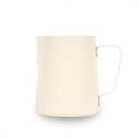 watchget Stainless Steel Milk Frothing Pitcher 12oz/350ml - Espresso Steaming Pitcher for Cappuccino, Latte Art, Coffee Machine Accessories Milk Jug Milk Frother Cup, Glossy Cream White