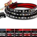 Nilight 60" Truck Tailgate Light Bar 108 LED Single Row Light Strip with Red Running Brake Lights Turn Signal White Reverse Light
