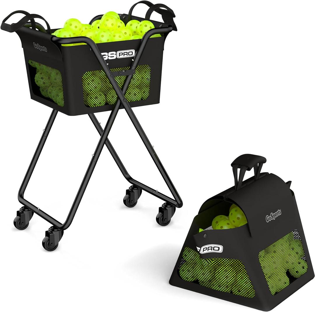GoSports Ball Caddy with Wheels - Portable Cart Holds 140 Pickleballs or 175 Tennis Balls