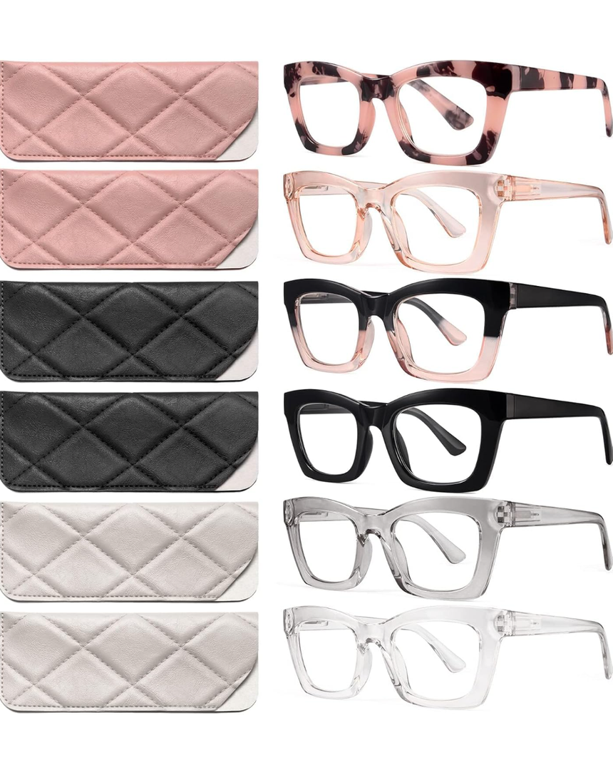 CCVOO Stylish Reading Glasses for Women, Eyeglasses, Blue Light Readers for Women, Computer Eye Glasses, Cheaters, +2.50