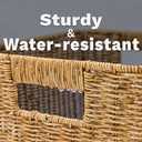 myHomeBody Wicker Storage Basket, Storage Cubes, Woven Baskets for Organizing, Resin Wicker Set of 3, Tan