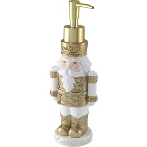 Avanti Linens - Soap Dispenser/Lotion Pump, Countertop Accessories, Christmas Inspired Bathroom Decor (Holiday Collection, Gold Nutcracker) (Multicolor)