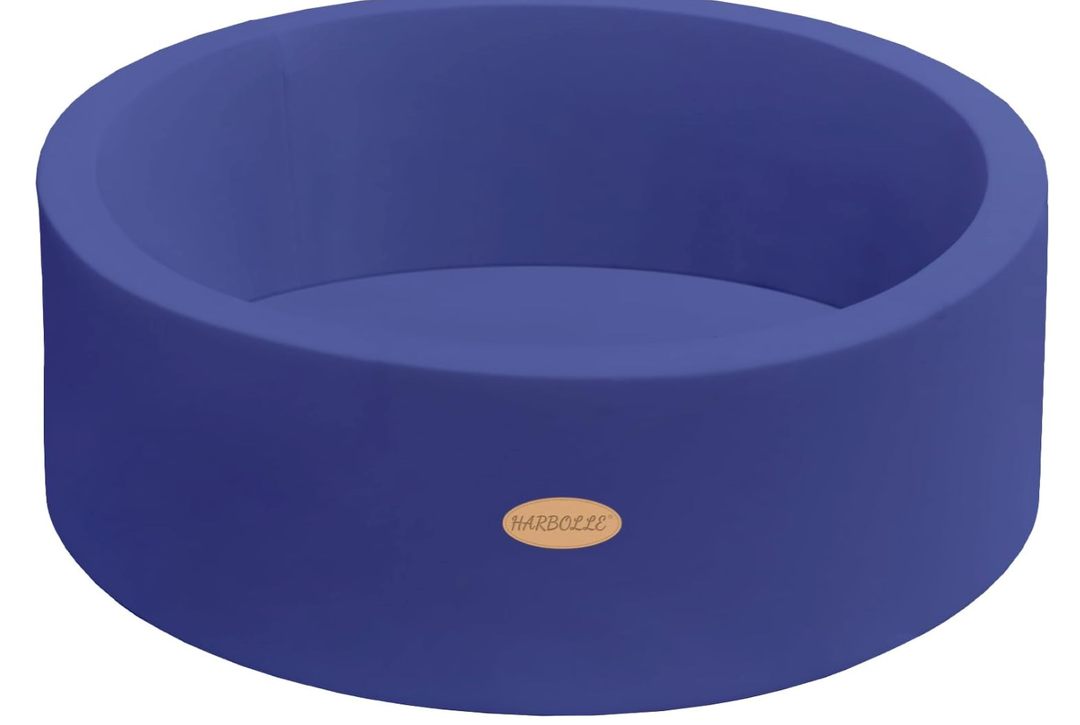 HARBOLLE Baby Ball Pit 35.4" Soft Round Memory Foam Ball Pits NOT Included Balls Indoor Outdoor Playpen for Babies Toddlers Kids Great Gift for Girls Boys, Teal And Blue