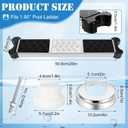 3Pcs Stainless Steel Pool Ladder Steps Replacement with Pool Ladder Escutcheon & Pool Ladder Bumpers 1.9 Inch Non Slip Swimming Pool Ladder Rung Step with Bolts for Inground and Above Ground Pools