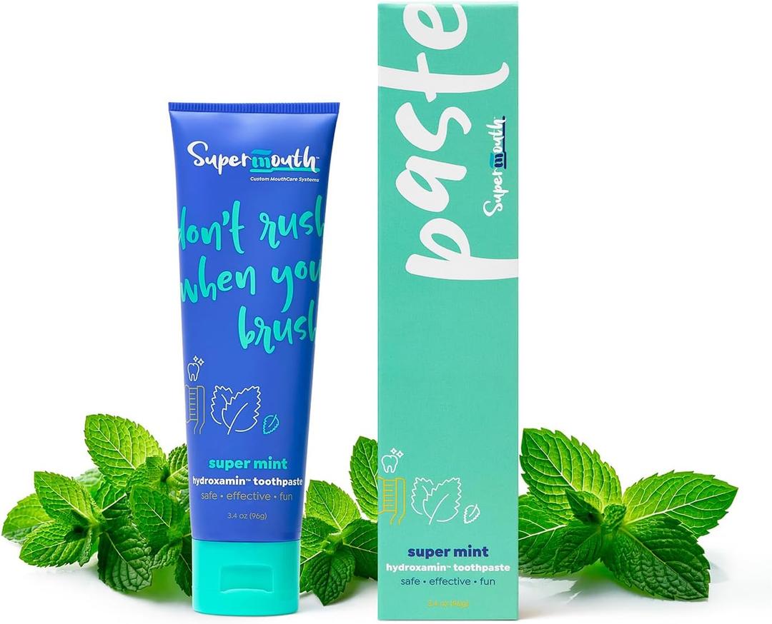 SuperMouth Nano Hydroxyapatite Toothpaste – Non-Fluoride, Remineralizing, Eases Sensitivity, Whitens – Dentist Developed, Safe Clean Ingredients, Microbiome-Friendly, Adults & Kids, 4 Amazing Flavors