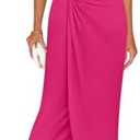 ZESICA Women's 2025 Summer Mock Neck Casual Bodycon Dress Cap Sleeve Elegant Cocktail Party Long Midi Dresses, M