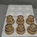 12 oz Ribbed Drinking Glasses Set of 6, Clear Vintage Iced Coffee Cups Elegant Glassware, Highball Glass Cups Ridged Glass Tumbler for Cocktail, Whiskey, Beer, Water, Juice, Origami Style Amber