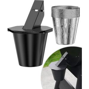 Upgraded Grease Bucket with Lid & 12-Pack Liners - Modified Traeger Accessories, Drip Bucket for Traeger, Pit Boss, Z Grills, Recteq, and More, Smoker Bucket with Grease Catcher for Pellet Grill