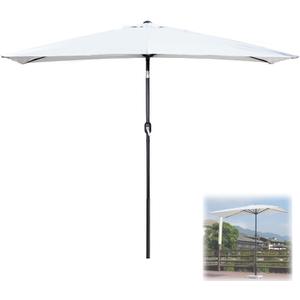 Portable Half Umbrella Outdoor, Patio Umbrella with Easy Crank, for Balcony, Table, or Deck (White), Size: 250cm/8.2ft