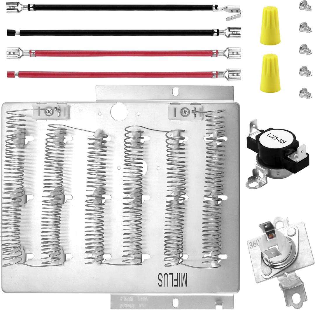Upgraded964p3 61927 Dryer Heating Element Kit for Speed Queen,Replaces 964P3 61927 503978 510329 Maytag Amana Dryer Parts Compatible with ADE35RGS173TW01,ADE3LRGS171TW01 Models by MIFLUS