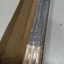Large Size Kabob Skewers Flat Metal BBQ 22" Barbecue Skewer Wooden Handle Stainless Steel Shish Kabob Stick Wide Reusable Grilling Set Meat Shrimp Chicken Vegetable Kebab Fork Sausage-12PCS