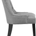 Modway Regent Button Tufted Upholstered Fabric Dining Chair in Light Gray, 25"D x 22"W x 36"H