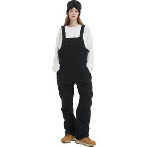 Women Men Snow Ski Bibs Pants Adjustable Windproof Waterproof Jumpsuit Snowboarding Insulated Warm Overall Trouser (Medium, Black)