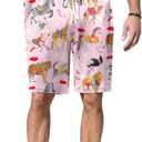 Ekouaer Men's Pajama Shorts Soft Sleepwear Bottoms Elastic Waistband Loungewear