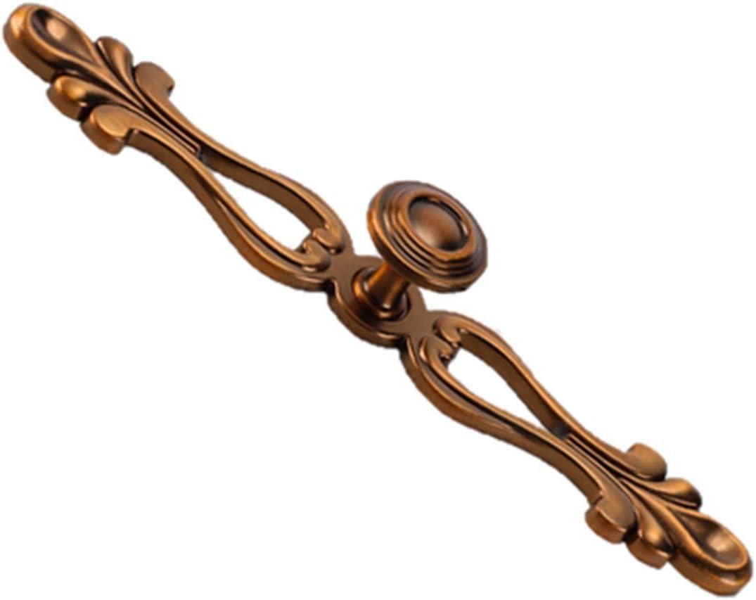 6pcs Vintage Style Cabinet Handles Dresser Drawer Pull Knob Wardrobe Cupboard Knobs with Plate and Screws (Large, Brass)