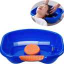 Hair Washing Basin for Bedridden,Shampoo Basin for Bedside,Shampoo Bowl,Washing Sink Made for Handicapped, Bedridden, Kids,Hair Cuts and Coloring-46x35cm (blue), 18.5x13.65x4.68 inches