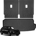 Marretoo Cargo Mat for Audi Q7 2018-2025 7 Seater Cargo Liner Seat Backrest 2 in 1 Mat All-Weather TPE Black Tray Trunk Mat Seat Cover Protector Replacement for Q7 Accessories