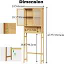 BAMBANG Over The Toilet Storage Cabinet, Bamboo Bathroom Over Toilet Storage Organizer with Adjustable Shelves and Double Doors, Above Toilet Storage Cabinet (Natural)