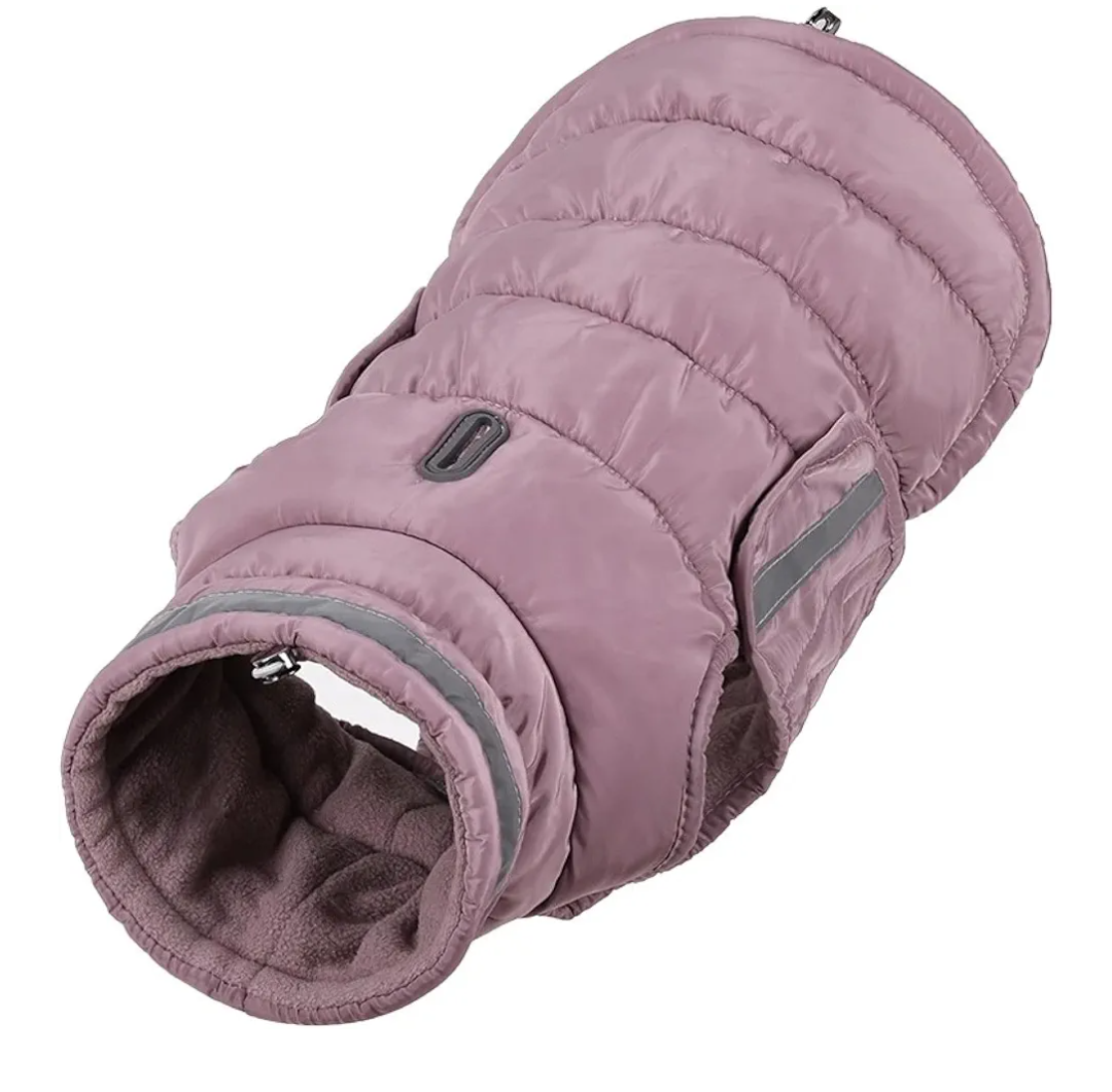 Cold-Proof Reflective Waterproof Dog Coat Winter Fleece Warm Adjustable Dog Jacket for Greyhounds Labradors Whippets XL