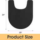 ACCUMTEK Non Slip Bath Mat, Thin Bathroom Rugs Fit Under Door, Quick Dry Bath Mats, Machine Washable Bath Rugs for Bathroom, Bathtub & Kitchen, Black/Solid/U-Shaped 24"x20"