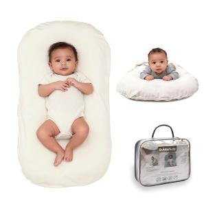 Infant Support Cushion - Baby Support Cushion for Newborn 0-12 Months, Flannel CoverPortable Breathable & Soft Tummy Time Mat for Home and Travel - White
