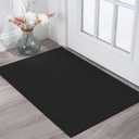 KOZYFLY Washable Area Rug 2x3 Ft Small Entryway Rug Indoor Door Mat Throw Rugs with Rubber Backing, Braided Cotton Floor Carpet for Front Entrance Bathroom Kitchen Foyer, Black/Grey