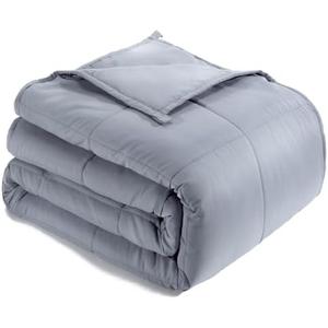 Lofus Weighted Blanket for Adults 15 lbs 48"x 72" Twin Size, Breathable All-Season Weighted Heavy Blankets, Soft Microfiber with Premium Glass Beads for Sleeping, Grey