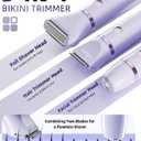 Ufree Bikini Trimmer Electric Razors for Women, Rechargeable Pubic Body Hair Trimmer Electric Shaver for Legs Body Hair, Bikini Shaver IPX7 Waterproof, Gifts for Women, Purple