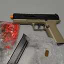 Shell Ejecting Toy Gun Pistol, Soft Bullet Toy Guns for Boys, Kids, Automatic Pull Back Action Toy Pistols, Fun Educational Shooting Game Toys Pretend Play Gun Prop (Khaki)