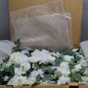 Ling's Moment Wedding Arch Backdrop Stand with Flowers - 7.2FT, 6FT Double Metal Arch Frame with Drapes for Ceremony Decoration - Bridal Shower, Artificial Floral Birthday, Set of 2, White Ivory Green